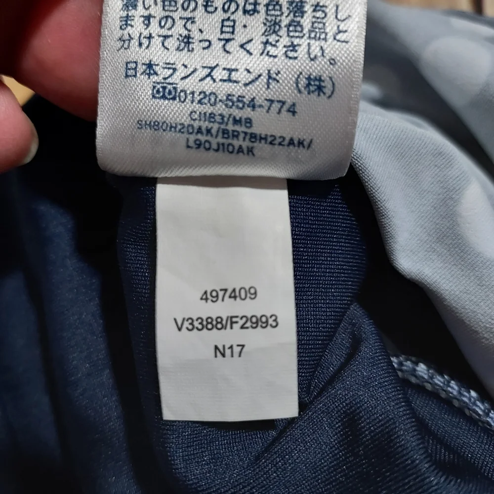 Lands End blue polka dot tankini top 10
